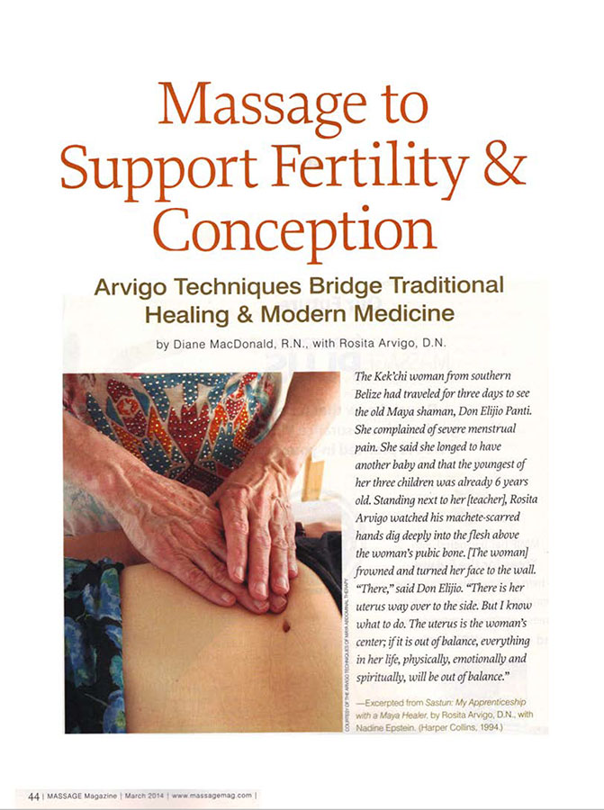 massage techniques to support fertility and Conception